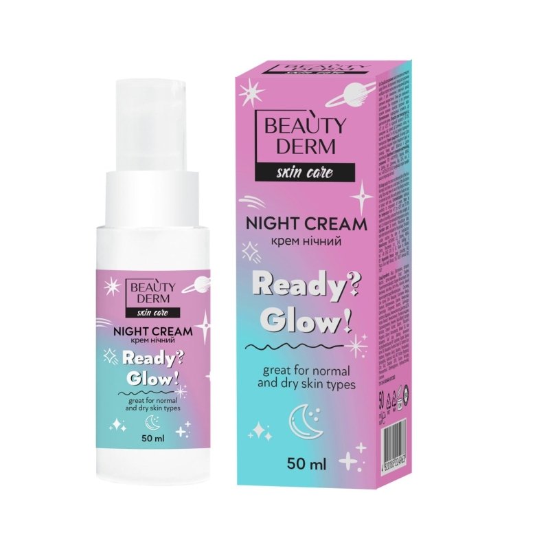 BEAUTYDERM naktinis veido kremas Ready?Glow!, 50 ml kaina