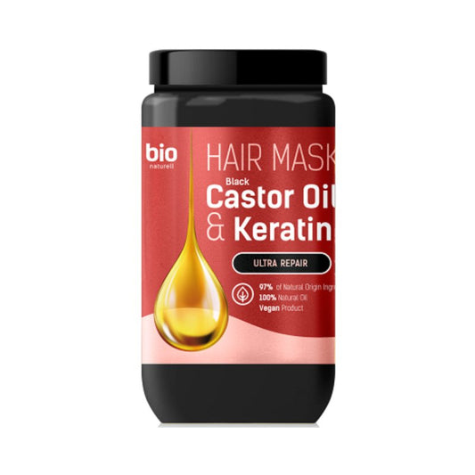BIO NATURELL Black Castor Oil & Keratin Plauku kauke, 946 ml kaina