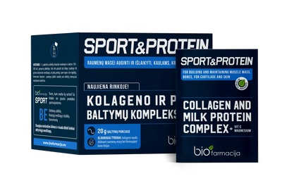 SPORTS & PROTEIN baltyminiai kolageno milteliai, 28 pakeliai