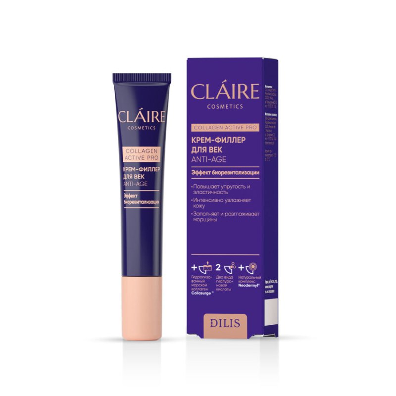 CLAIRE Collagen Active Pro Kremas-fileris vokams kaina