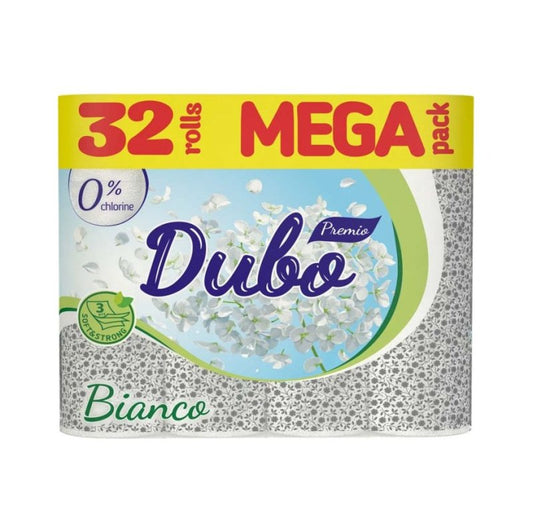 DIVO Premio Bianco Mega Pack Tualetinis popierius, 32 ritineliai, 3 sluoksniu, baltas kaina