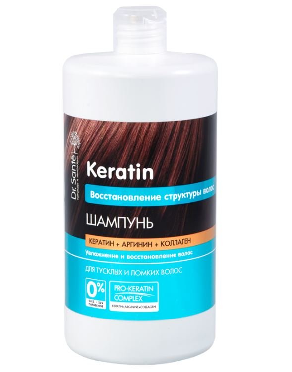 DR.SANTE Keratin Sampunas pazeistiems plaukams, 1 l kaina