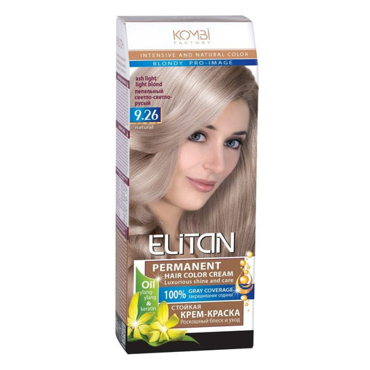 ELITAN Permanent Hair Color Cream Kremas-dazai plaukams 9.26 Uosis sviesiai rudi, 50/50/30 ml kaina