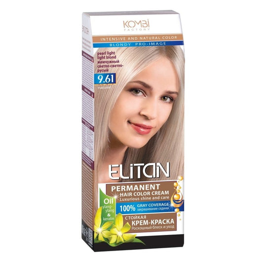 ELITAN Permanent Hair Color Cream Kremas-dazai plaukams 9.61 Perlas sviesiai ruda, 50/50/30 ml kaina