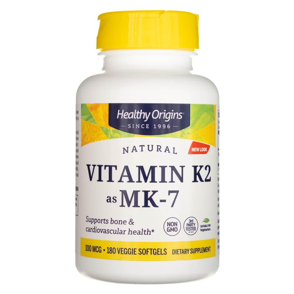 Sveikos kilmės vitaminas K2 kaip MK-7 100 mcg - 180 kapsulių