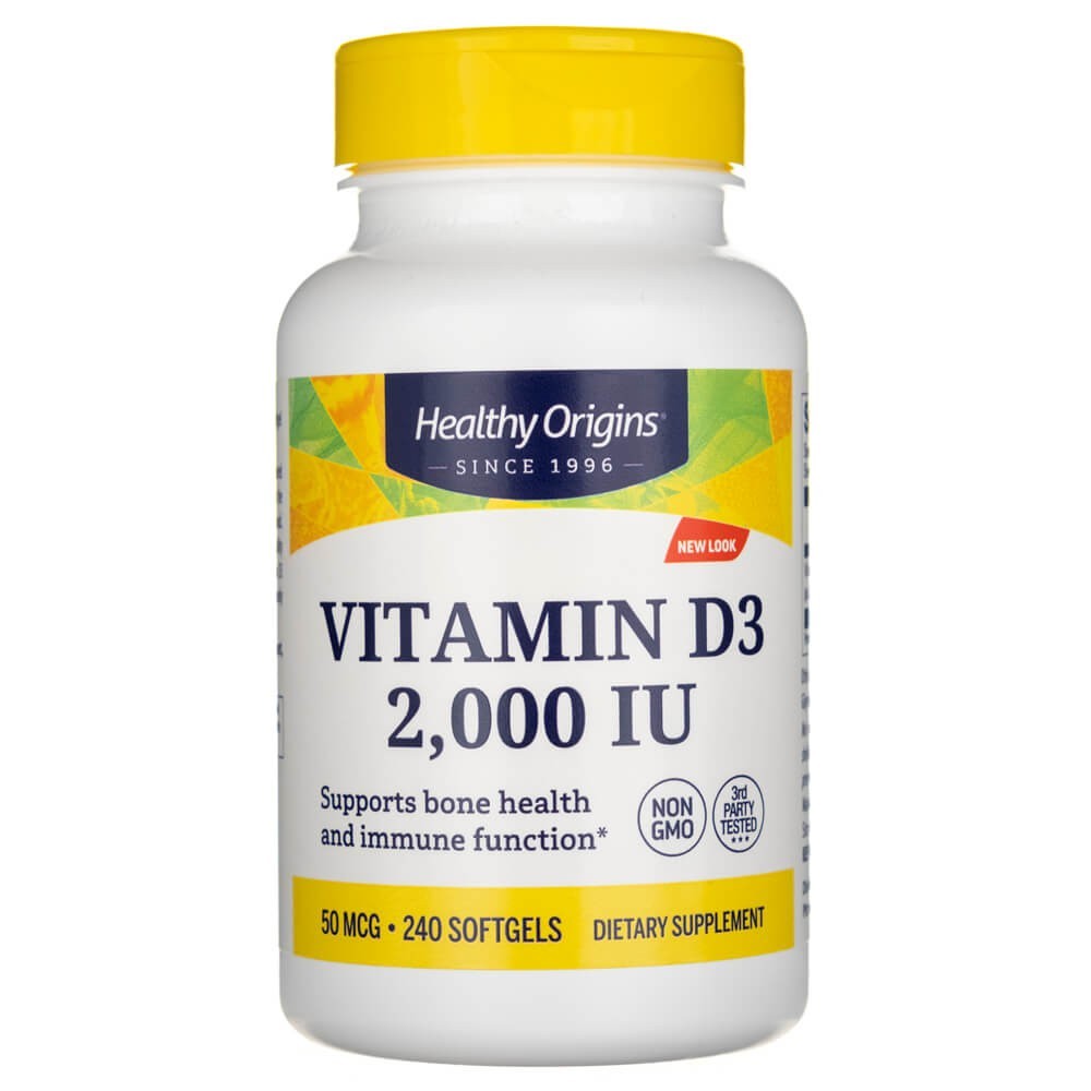 Healthy Origins vitaminas D3 2000 TV - 240 kapsulių