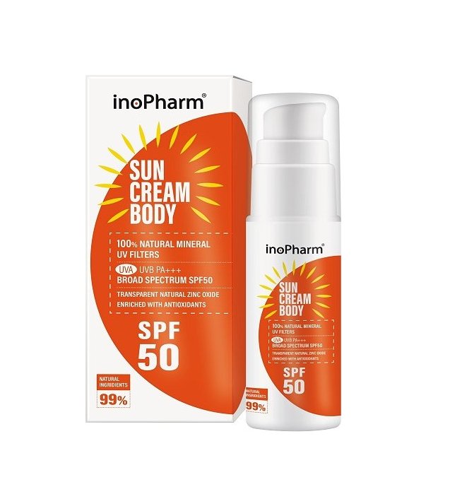 INOPHARM SUN CREAM SPF 50 Kuno kremas, 100 g kaina