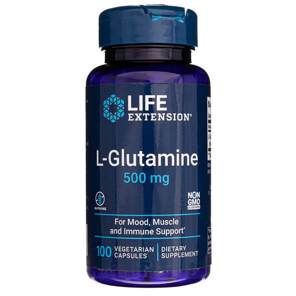 Life Extension L-glutaminas 500 mg - 100 kapsulių