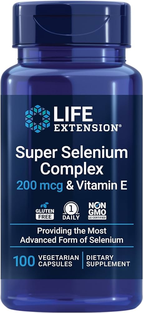 Life Extension Super Selenium Complex 200 mcg ir vitaminas E – 100 kapsulių