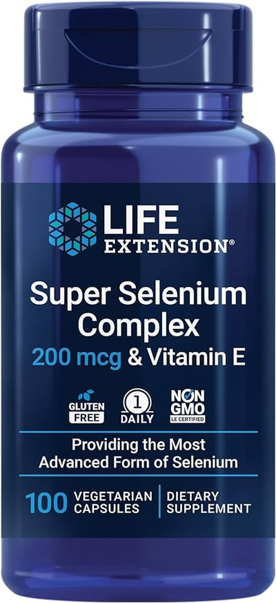 Life Extension Super Selenium Complex 200 mcg ir vitaminas E – 100 kapsulių