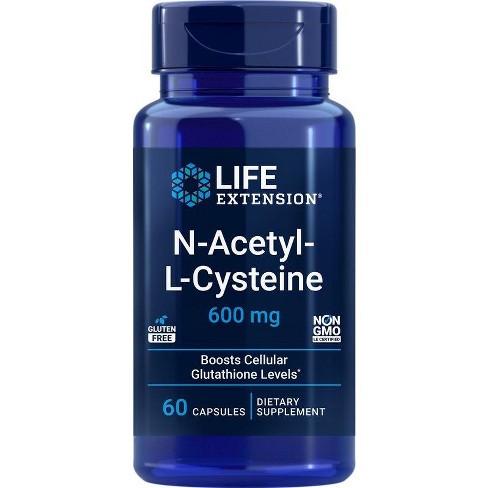 Life Extension NAC N-acetil-L-cisteinas 600 mg, 60 kapsulių