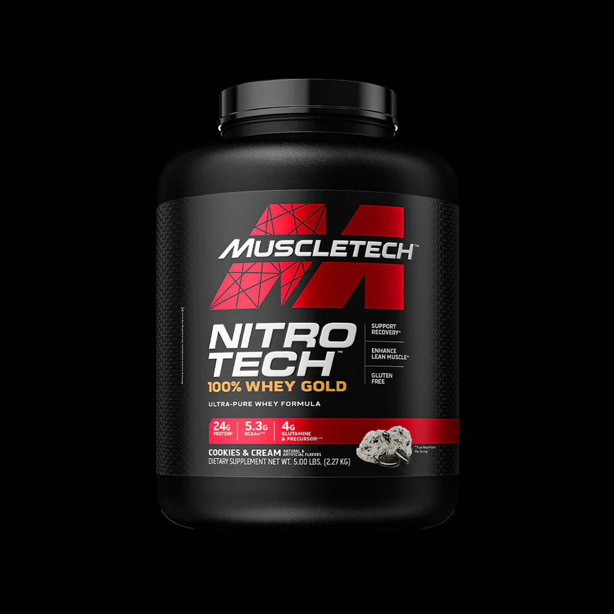 MuscleTech Nitro Tech 100% Whey Gold sausainių baltymai - 2270 g