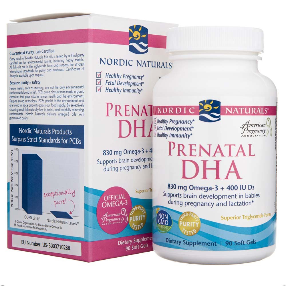 Nordic Naturals Prenatal DHA 830 mg beskonio - 90 kapsulių