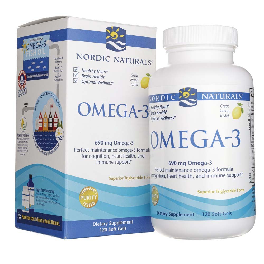 Nordic Naturals Omega-3 690 mg citrinų skonio - 120 kapsulių