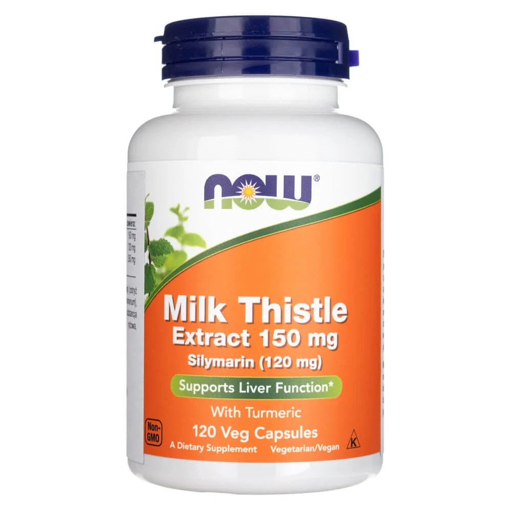 NOW Thistle Extract With Turmeric 120 mg, 60 kapsulių