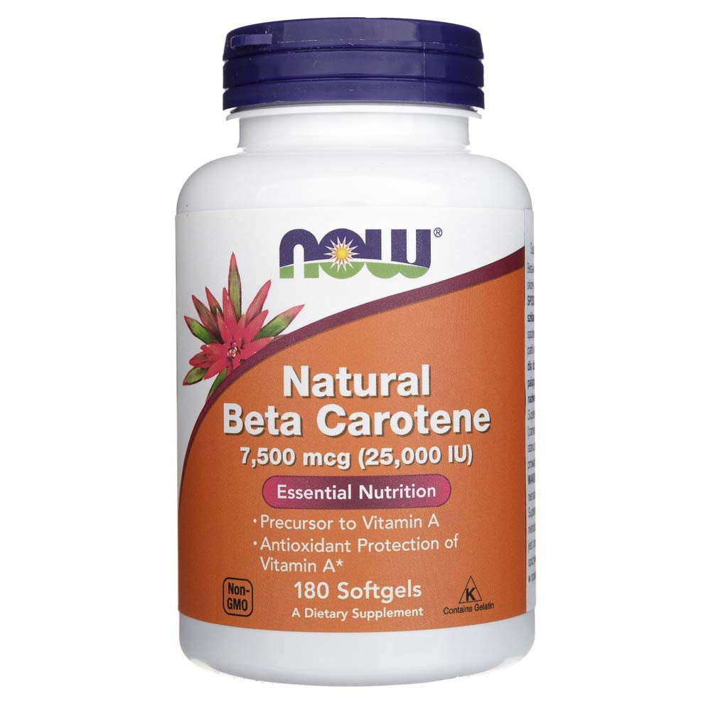 Now Foods Beta Carotene Natural 7500 mcg (25000 TV) – 180 kapsulių