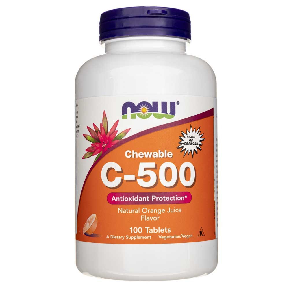 Now Foods vitaminas C-500 Orange Chewable - 100 tablečių