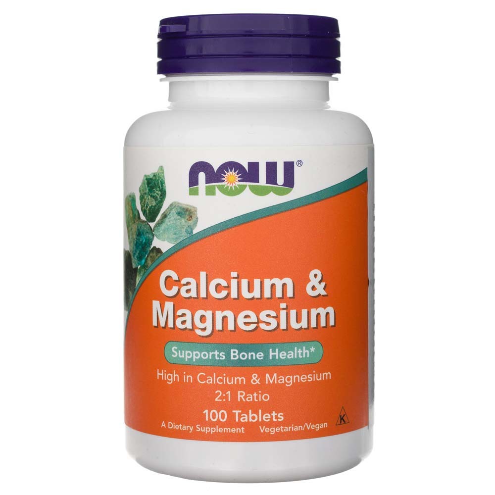 Now Foods Calcium & Magnesium – 100 tablečių