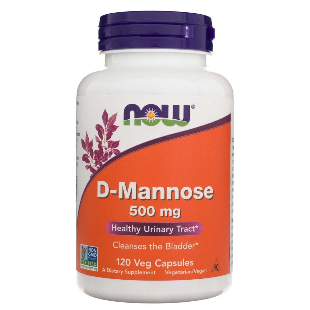 Now Foods D-mannozė 500 mg - 120 kapsulių