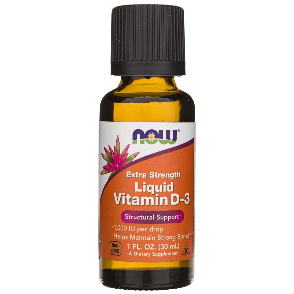 Now Foods vitaminas D3 skystas, ypač stiprus, 1000 TV - 30 ml