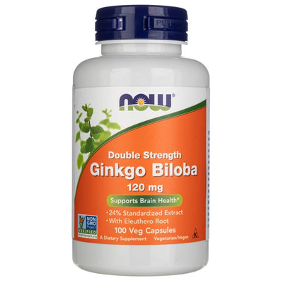 Now Foods dvigubo stiprumo ginkmedžio biloba 120 mg – 100 kapsulių