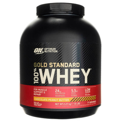 Optimal Nutrition Gold Standard 100% išrūgų baltymai, šokoladinis žemės riešutų sviestas - 2270 g