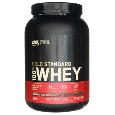 Optimum Nutrition Gold Standard 100% Whey Protein, ekstremalus pieniškas šokoladas - 896 g