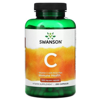 Swanson Vitaminas C su laukine rože 500 mg, 100 kapsulių