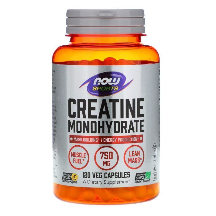 NOW Creatine Monohydrate 750mg, 120 kapsulių