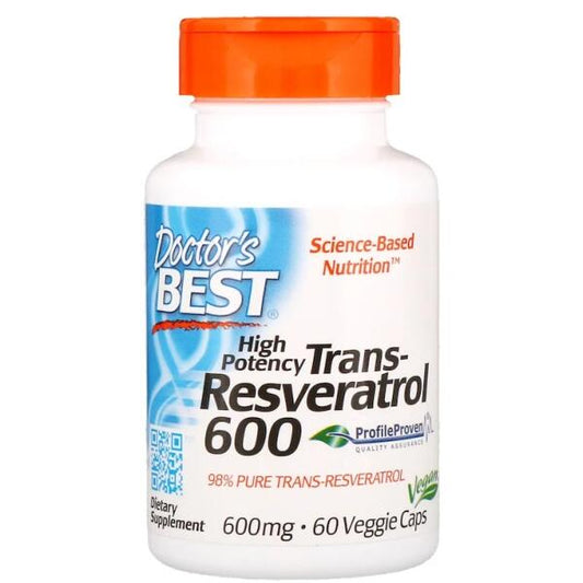 Doctor's Best Trans - Resveratrolis 600 mg, 60 kapsulių