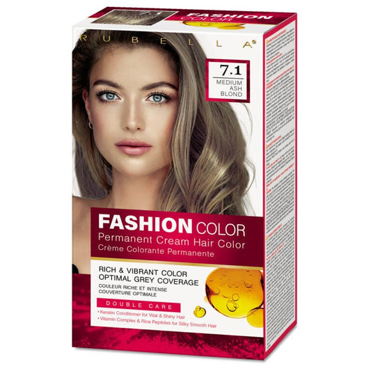 RUBELLA FASHION COLOR Kremas-dazai plaukams Vidutinio pelenu blondine 7.1, 50/50/15 ml kaina