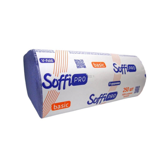 SOFFIPRO BASIC V formos popieriniai ranksluosciai, viensluoksniai, 250 vnt. kaina