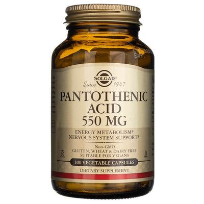 Solgar Pantoteno rūgštis 550 mg - 100 kapsulių