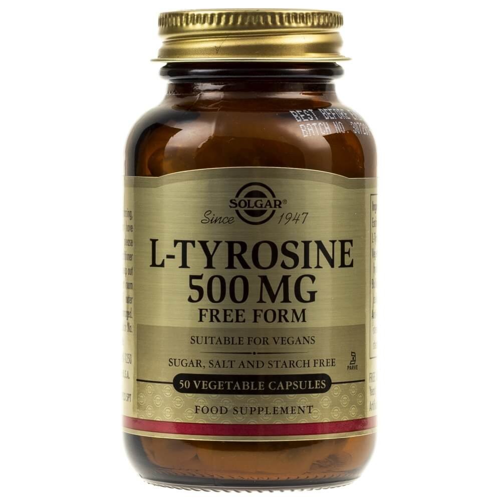 Solgar L-Tyrosine 500 mg - 100 kapsulių