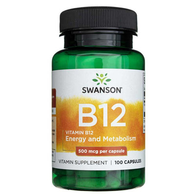 Swanson vitaminas B12 500 mcg - 100 kapsulių