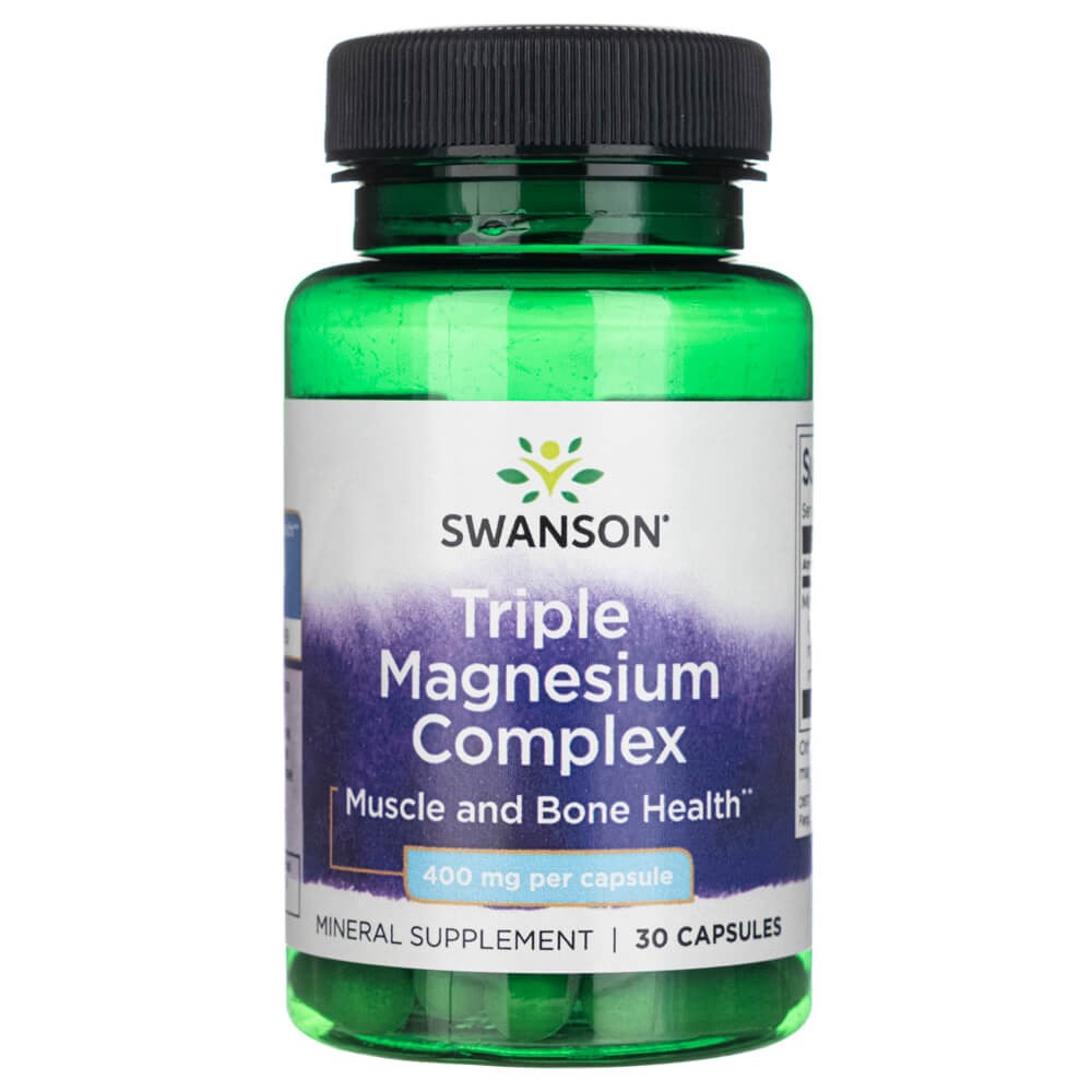 Swanson Triple Magnesium Complex (Magnesium) 400 mg - 30 kapsulių