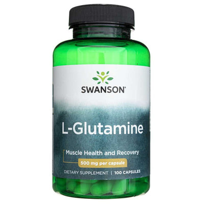 Swanson L-Glutaminas 500 mg – 100 kapsulių