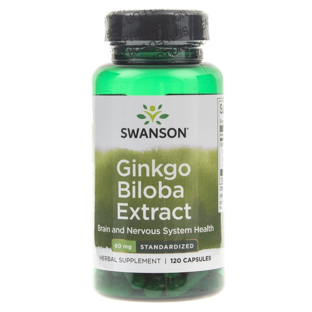 Swanson Ginkgo Biloba ekstraktas 60 mg – 120 kapsulių