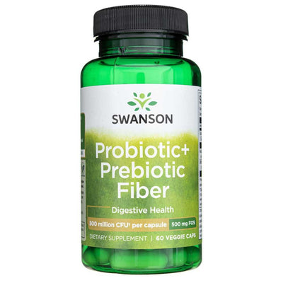 Swanson Probiotic+ Prebiotic Fiber 500 mg – 60 kapsulių