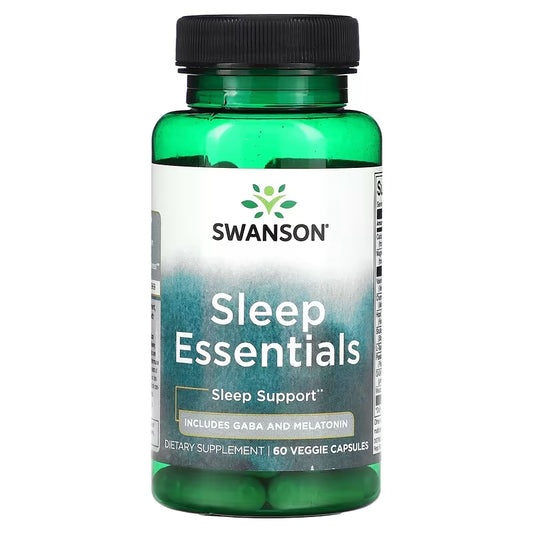 Swanson Sleep Essentials Melatoninas su GABA, 60 kapsulių
