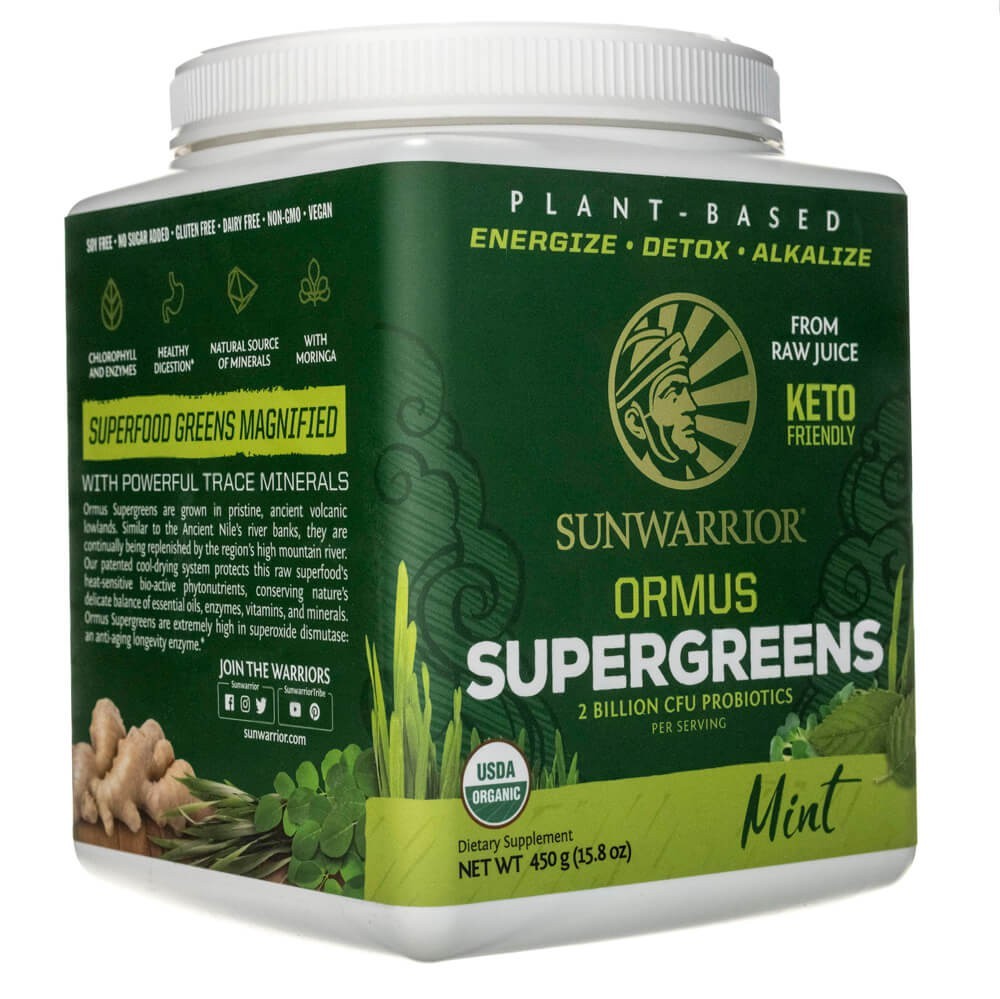 Sunwarrior Ormus Ormus SuperGreens mėtos - 450 g