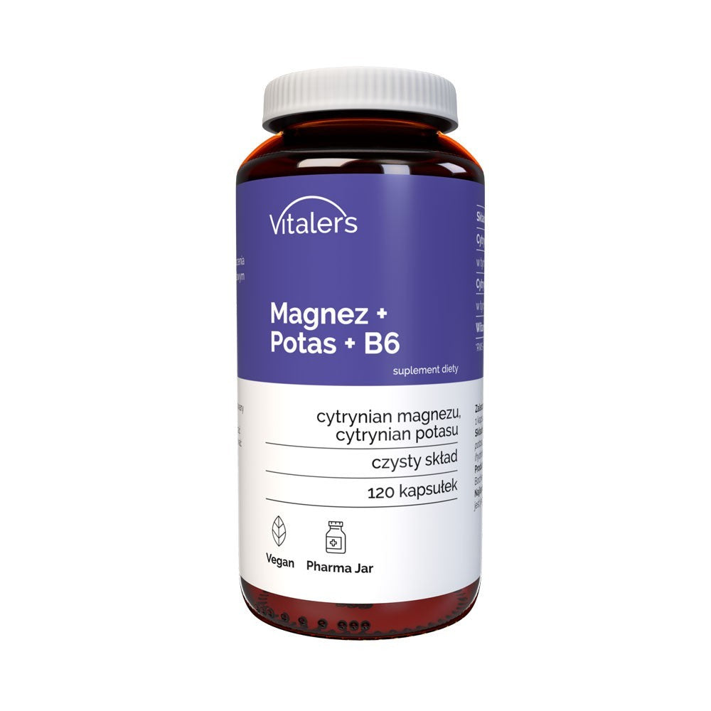 Vitaler magnis 100 mg + kalis 150 mg + vitaminas B6 10 mg - 120 kapsulių