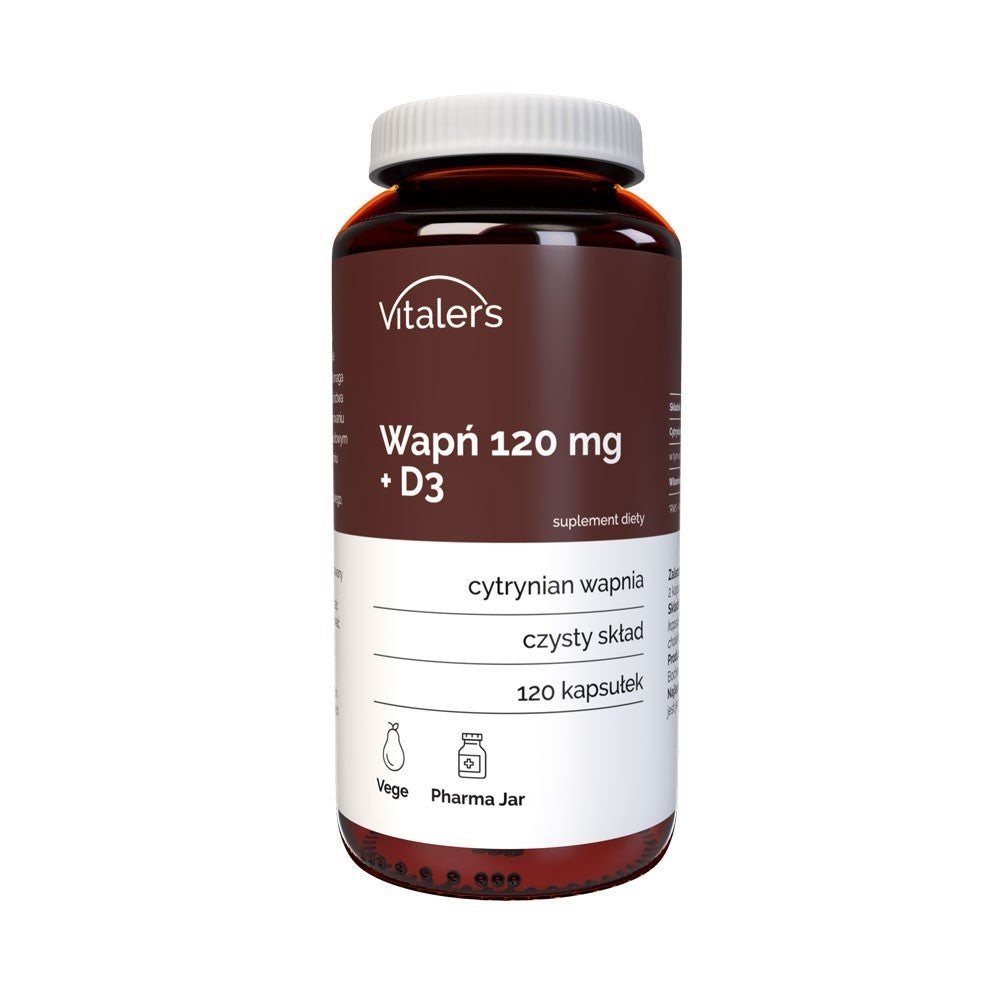 Vitaler's Calcium 120 mg + vitaminas D3 - 120 kapsulių