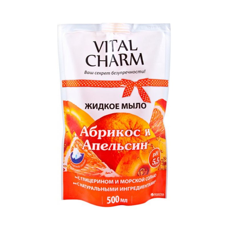 VITAL CHARM Skystas muilas Abrikosas ir Apelsinas, 500 g kaina