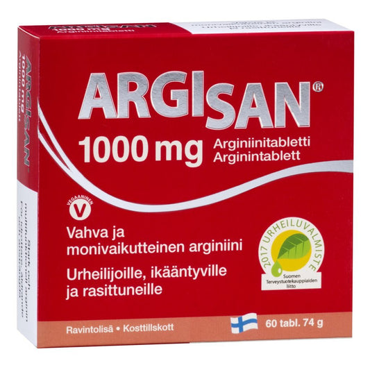 ARGISAN L-Argininas 1000 mg, 60 tablečių HANKINTATUKKU - Maisto papildai Sveikata1.lt