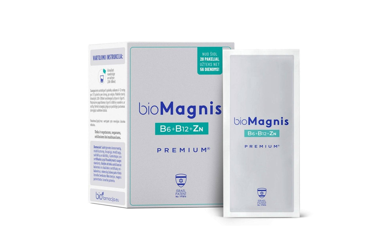 bioMAGNIS B6 PREMIUM IR CINKAS MAISTO PAPILDAS, MILTELIAI kaina