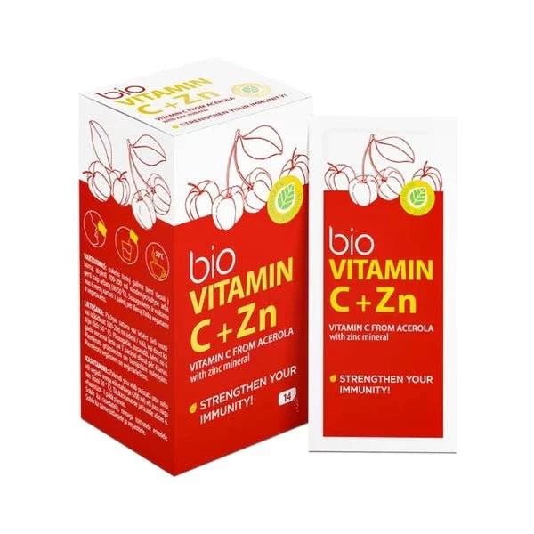 bioVITAMINAS C + Zn MAISTO PAPILDAS, MILTELIAI kaina