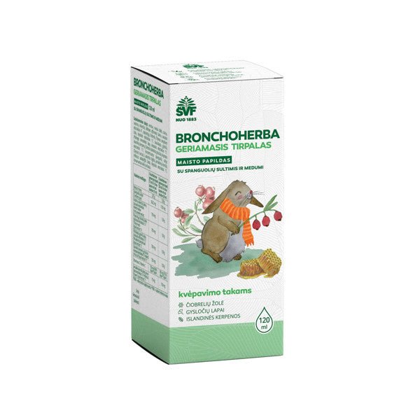 BRONCHOHERBA, geriamasis skystis, 120 ml kaina