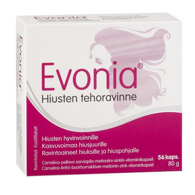 EVONIA CAPS plaukų vitaminai, 56 kapsulės kaina