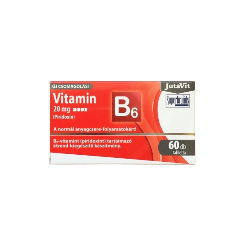 JutaVit Vitaminas B6 20 mg, 60 tablečių - Maisto papildai Sveikata1.lt